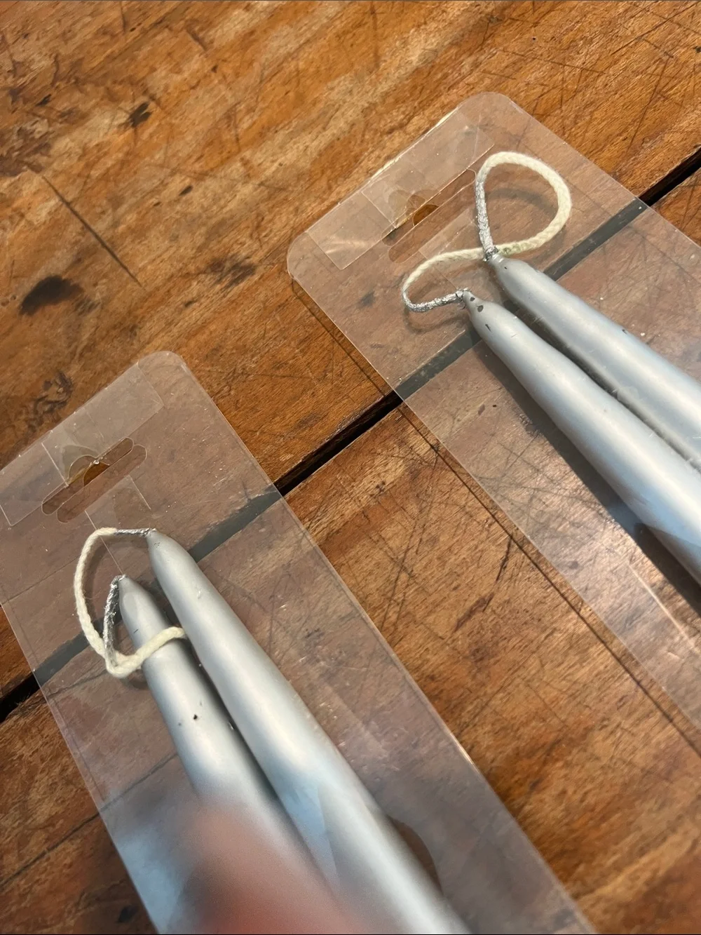 Pottery Barn Silver 16” Taper Candles — Set of 2 Packs
